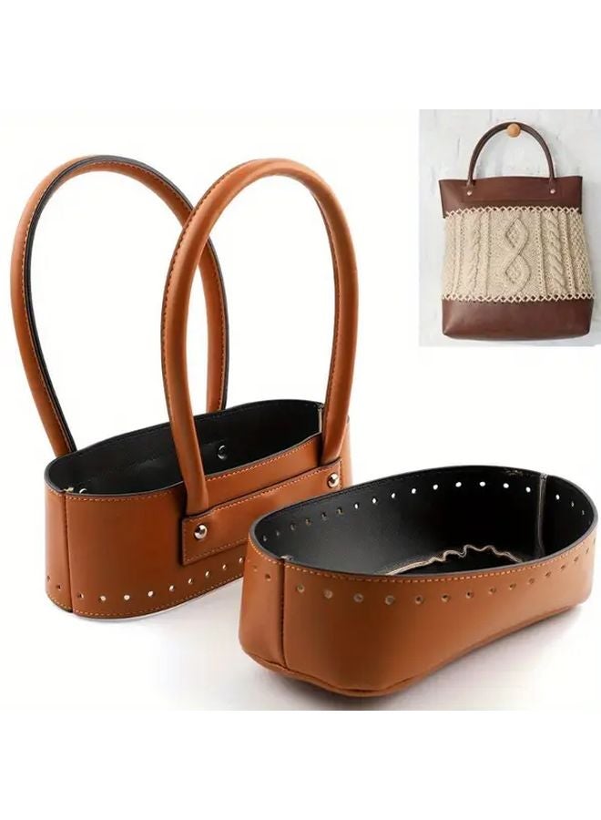 Coffee Color DIY Handwoven Bag Making Kit With Portable Cover And 3D Bag Bottom - Image 1
